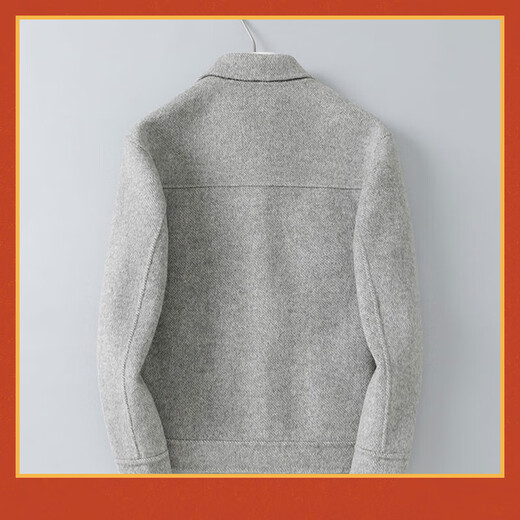 Doberman double-sided wool jacket men's short British Albaka alpaca wool coat wool coat gray XL