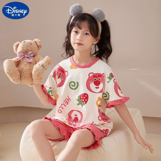 迪士尼（Disney）甜美可爱女童家居服套装优质棉少女款夏季短袖短裤甜美睡衣女孩 687莫代尔 85 童10码 建议身高85-95CM