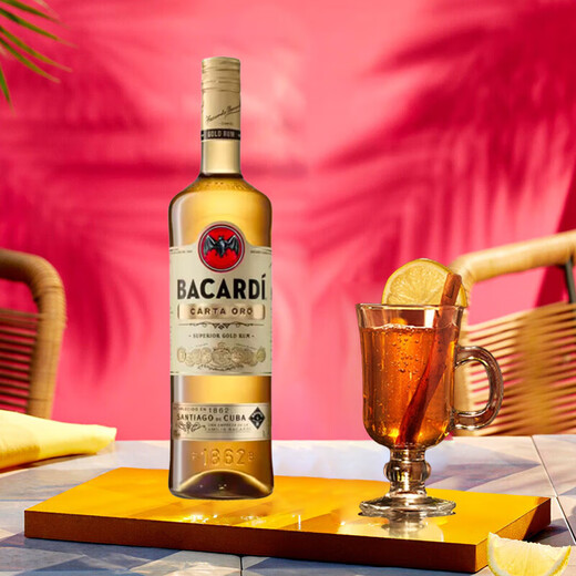百加得（Bacardi） 洋酒 金朗姆酒 莫吉托 基酒调酒 1000ml