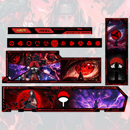Asus (ASUS) ROG GR701 Creation God Case Snow Blowing Case EVA Asuka Co-branded Desktop Case ARGB Light Board Full Tower Custom Case White Case Power Water Cooling Set Naruto Theme (Black and Red Creation God + Light Board)
