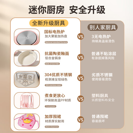 Yisirui Kinder-Miniküche, echtes Kochset, Mini-Kleinküchenspielzeuge können Kinder im Alter von 7–14 Jahren in Lebensmittelqualität kochen