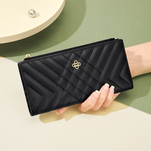 Koyi Lingge Wallet Long Carte Sac de cartes Qiu Niche Design Walle's Wallet Clutch Black