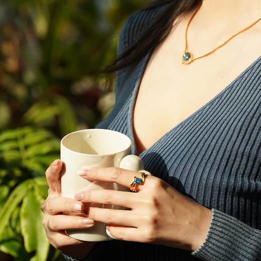 DRJEFUN Authentic Natural Design Galaxy Opal Ring Women's Light Luxury Niche Design Adjustable Open Ring Galaxy Turquoise Ring White Gold Mido 6.5 1 Carat Open Adjustable