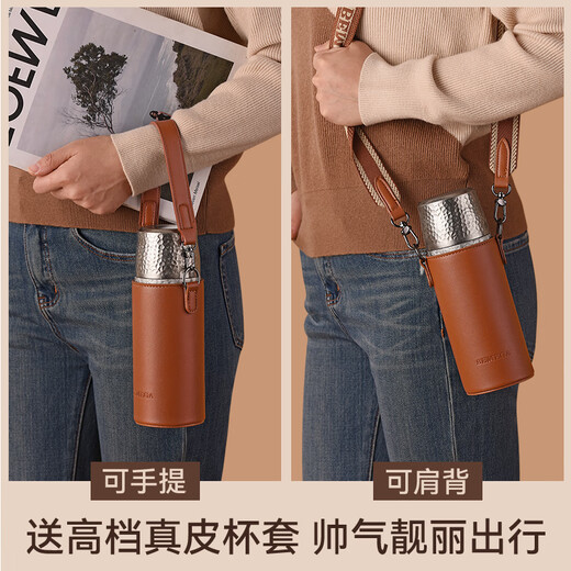 BEMEGA British pure titanium thermos cup for men and women with high appearance 2025 new double-layer titanium cup tea water separation tea water cup
