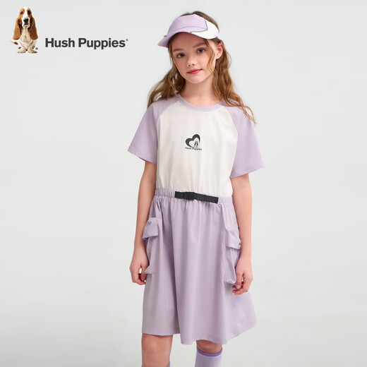 Hush Puppies children's clothing for children, girls and older children, summer energetic, youthful, fashionable, playful workwear style casual dress, ice blue purple 120