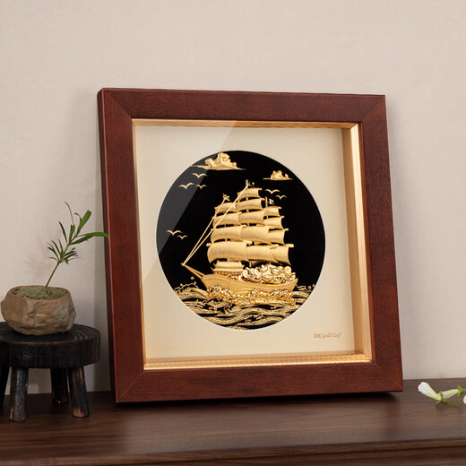Yonglong Jinhao Creative Gold Foil Foil Pinturas de decoración de la sala de estar Envía amigos Regalos de alta gama Regalos hechos a mano personalizados para la Compañía 20*20cm sin problemas