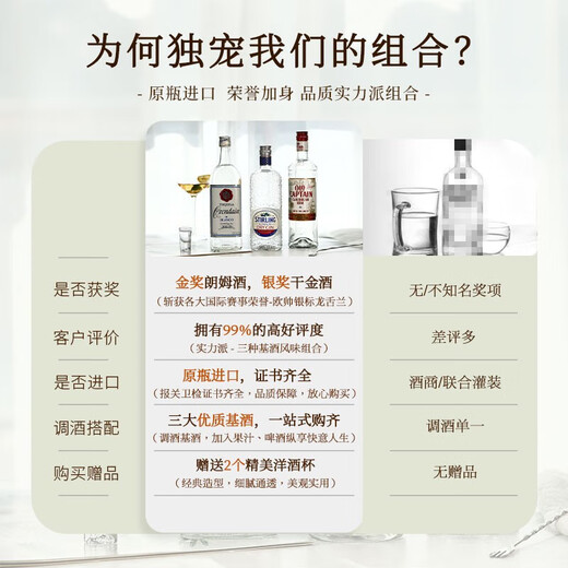 欧帅原瓶进口洋酒调酒基酒烈酒龙舌兰金酒白朗姆700mL3瓶