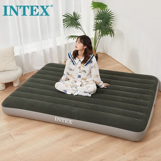 INTEX 充气床垫折叠床双人108 露营户外防潮垫午休躺椅打地铺含泵枕N