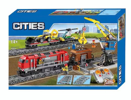 City Series 60098 Heavy-Duty-Zug-Fernbedienungsversion Version Zug Kinder Versammlte chinesische Bausteine Spielzeug 02009 Hochleistungs-Zug-Fernbedienung Version Remote Control Version