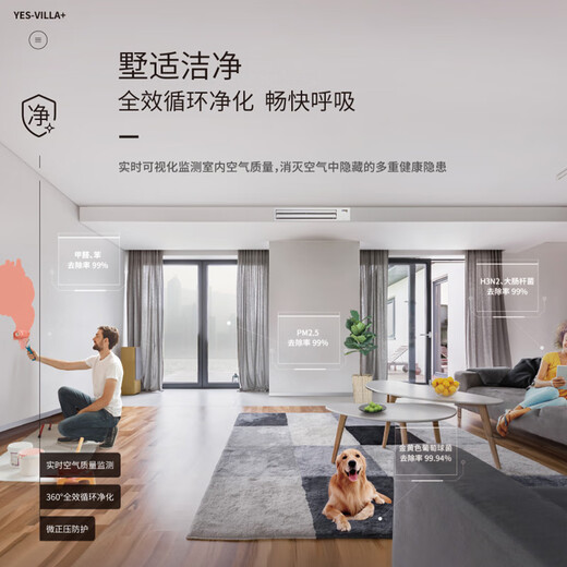 YORK VRF large house and villa central air-conditioning multi-split YES-villa+ series 8 HP new first-level energy efficiency floor heating, hot water, fresh air three-in-one variable frequency air conditioner 8 HP first-level energy efficiency York central air conditioner