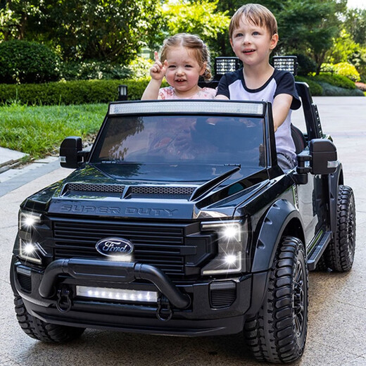 
Highway 1 Ford children's electric vehicle, four-wheeled car can be used for adults, double remote control, six-wheel off-road vehicle pickup truck, swinging car, red dual-wheel drive + remote control self-driving + swing + seat adjustment, electric drive