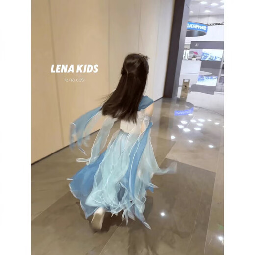 Xuan Mo Ao Run cos clothing mermaid new mermaid girls summer princess dress super fairy hanfu suit style mermaid + plus + sleeves 140