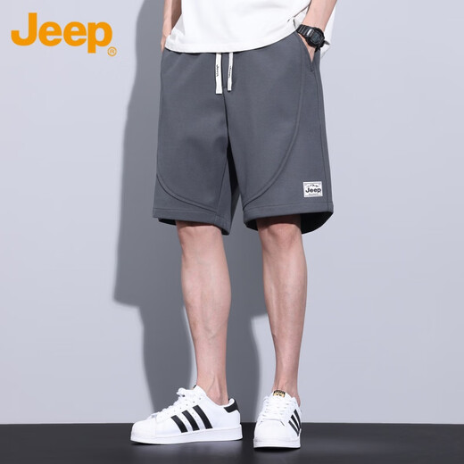 吉普（JEEP）吉普男士短裤2025年夏季薄款运动直筒休闲裤美式拼接五分裤男 P742MWP2687蓝色【Jeep官方保障 3XL 【161-170斤】