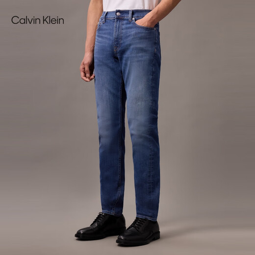 Calvin KleinJeans25春夏新款男士休闲通勤ck微弹合体楔形锥形牛仔裤4RAB701 UL7-牛仔浅蓝 33