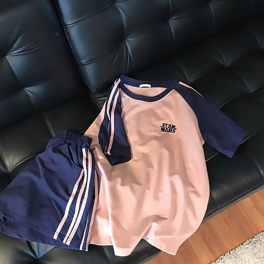 Rongxitugang Trendy Shorts Shorts zweiteiliger Schüler Sport und Freizeit lose 683* Pink L