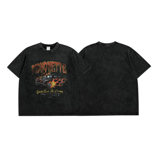 Nyckjk National Trend Retro Imprimé Old à manches courtes Shirt Small Coldolline x6630 X6630 M
