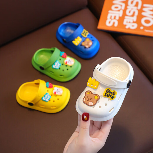 
Tiaodegao Children's hole shoes Children's slippers Summer boys and girls cartoon cute Baotou hole shoes Baby sandals Hole shoes - white - size 20-21 size 13CM