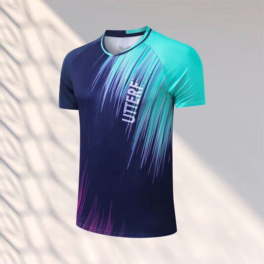 Butterfly jersey 2025 new table tennis clothing for men and women, short-sleeved quick-drying table tennis clothing, competition sports training clothing, badminton clothing, men's blue suit 2XL