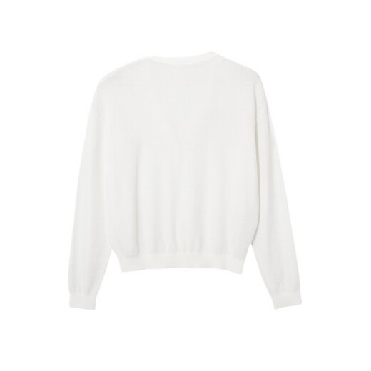 Maimeng [Off-off-shelf] MM Maimeng Shopping Mall same summer light cardigan with white wool sweater 5E523S831 White L