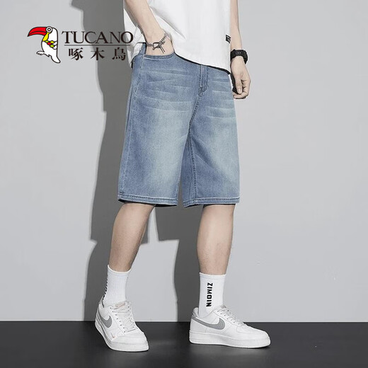 Деклайные шорты для демократических дел Laisel Men's Summer's Summer Thind Sended Ice Silk Shorts свободные американские пятиточечные шорты 898 светло-голубые 28
