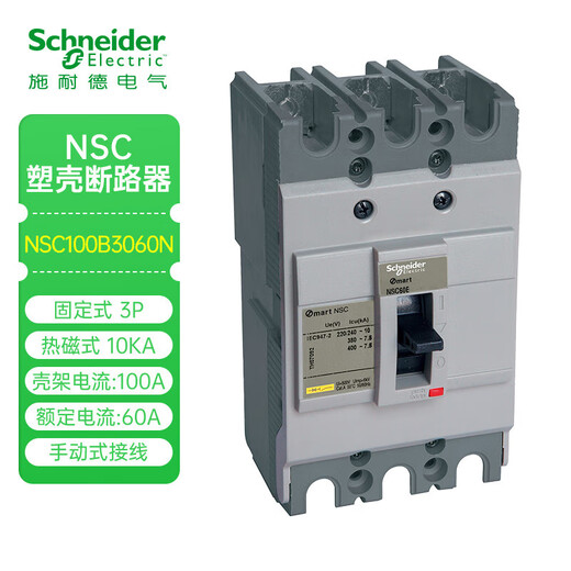 Schneider molded case circuit breaker NSC100B 60A 3P3T 10KA | Thermal magnetic TMD | Fixed manual circuit breaker