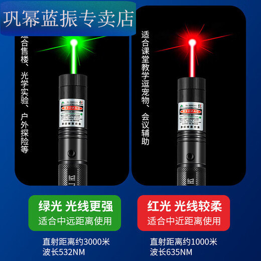 美克杰大功率激光笔可充电镭射灯绿光远射售楼沙盘教鞭指示笔激光手电筒 绿光2电一充9900容量【送满天星 升级-铜灯芯(白天也能看见)