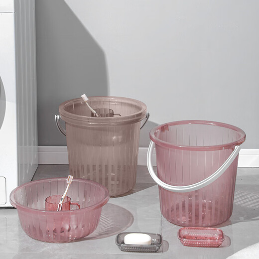 
Student dormitory thickened plastic bucket with water bucket for household water storage bathroom hand-held laundry bucket transparent bucket 1049 random color medium size
