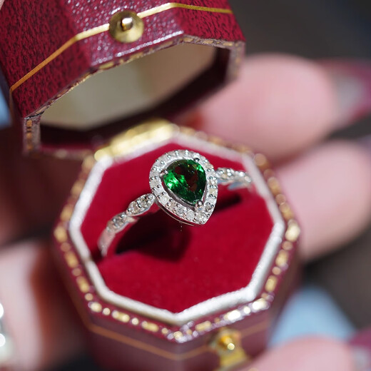 Senyong's 2025 new natural precision design simple and elegant diamond tsavorite tourmaline tanzanite ring collection No. 16.5/diamond 82 points/tsavorite 2.2ct