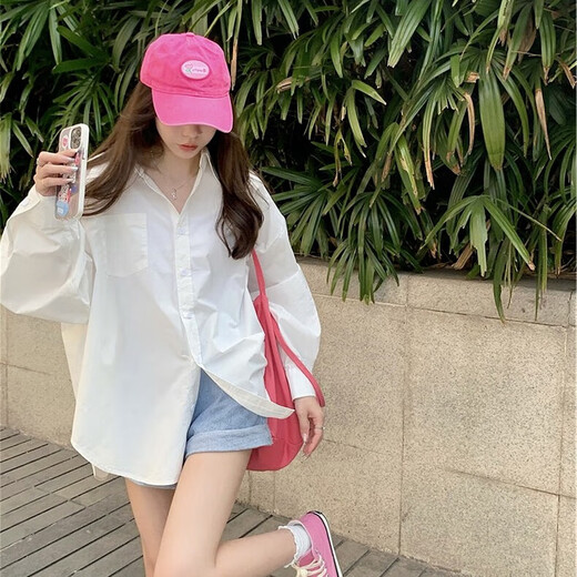 Yu Shang Zhenpin Early Spring Loose White Shirt Thin Jacket Women's Summer 2025 New Design Niche Sun Protection Shirt Top White L Large version recommended to take one size smaller