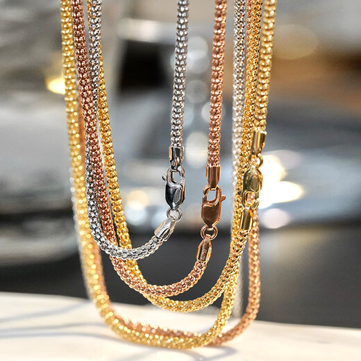 Yadige Italian bold 18K gold lantern chain pull-out adjustable necklace versatile plain gold naked chain for men and women 2mm gold non-adjustable 40cm