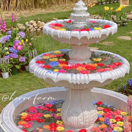 European-style running water fountain, outdoor courtyard garden, fish pond, fountain, landscape decoration, wedding ornaments, wishing pool, No. 1 fountain