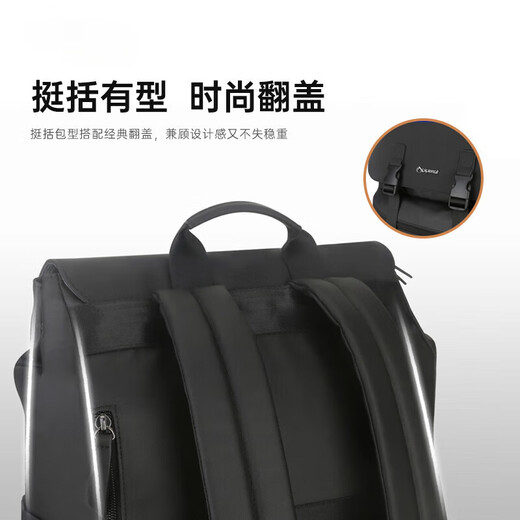 DAUG【新秀丽制造商】时尚休闲商务双肩电脑包15英寸男女随身背包 浅灰色HM-15122L