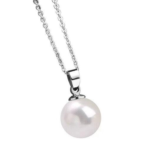 Fat Donglai quality pearl pendant without chain necklace silver buckle plated single shell bead single bead women's pendant accessory diameter 12mm, silver base white beads without chain