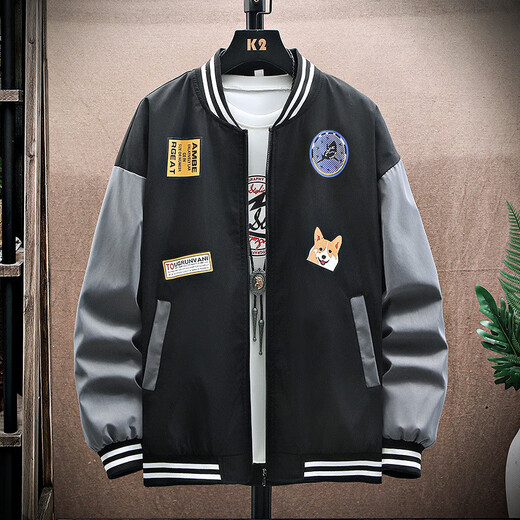 Chang Luzhu Chunqiu Veste pour hommes Trendy Korean Style Baseball Veste de baseball décontracté Studeage adolescent pour hommes 702 blanc [Spring and Automne Style] L Recommandé 90 Jin [Jin est égal à 0,5 kg]