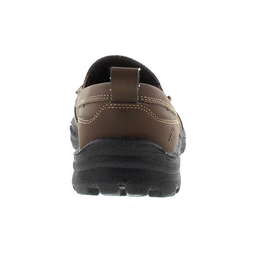 Deer Stags children's leather shoes, casual loafers for boys aged 8-12, synthetic leather, comfortable and easy to wear, brown 6.5 Big Kid