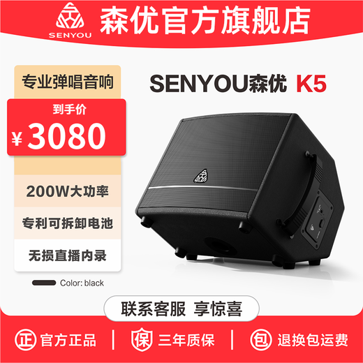 Senyu K5Ultra audio flagship playing and singing instrument high-power musical instrument speaker outdoor karaoke comes with sound card Internet celebrity live broadcast K5Ultra black 1 set