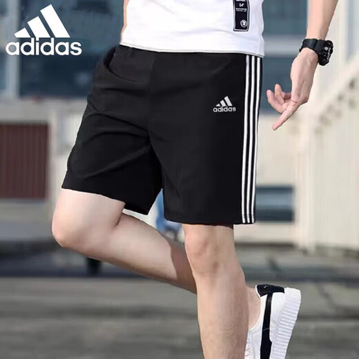 
Adidas shorts men's pants summer 2025 new knitted pants breathable comfortable loose casual pants sweatpants IC9435 black XL