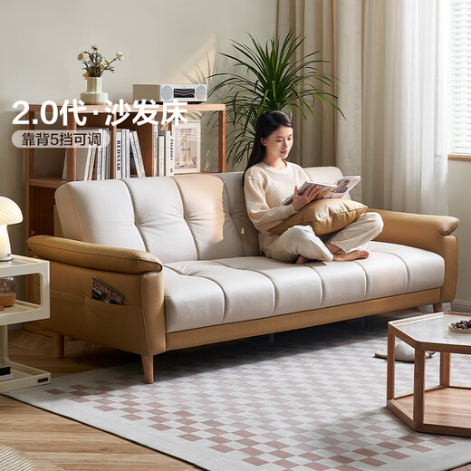 
Quanyou Home Modern simple fabric sofa bed integrated and dual-purpose straight-line folding sofa living room home furniture