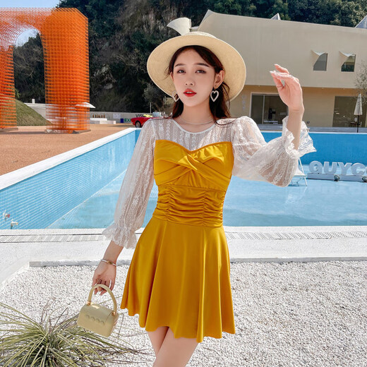 单南卫泳衣女小胸保守遮肚显瘦售完为止低价数量有限游泳池夏季泳装 9920红色 XL