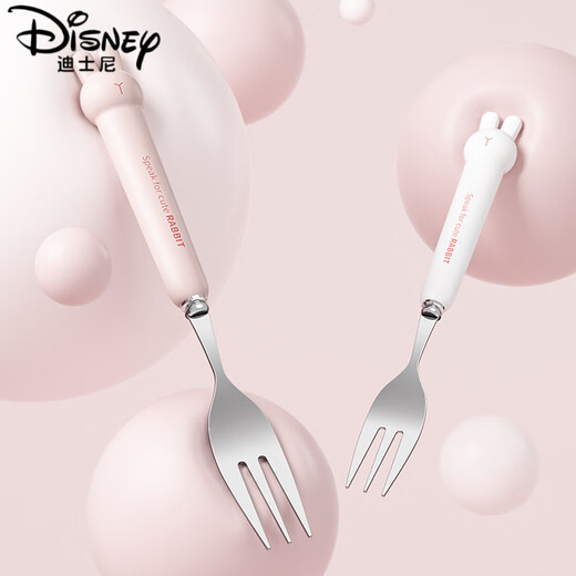 迪士尼（Disney）筷子勺子套装便携餐具收纳盒三件套小学生儿童上学一人专用单人装 304钢白色套装【勺+筷+盒】3件套