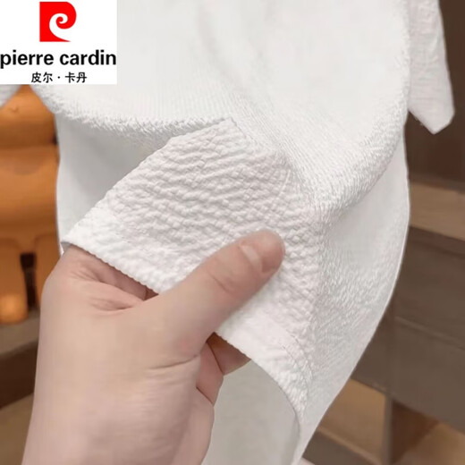 皮尔卡丹（pierre cardin）2025新款男士短袖T恤夏季轻奢百搭圆领凉感高品质潮流半袖冰丝衫 1105白色 轻奢质感 XL 125-145斤