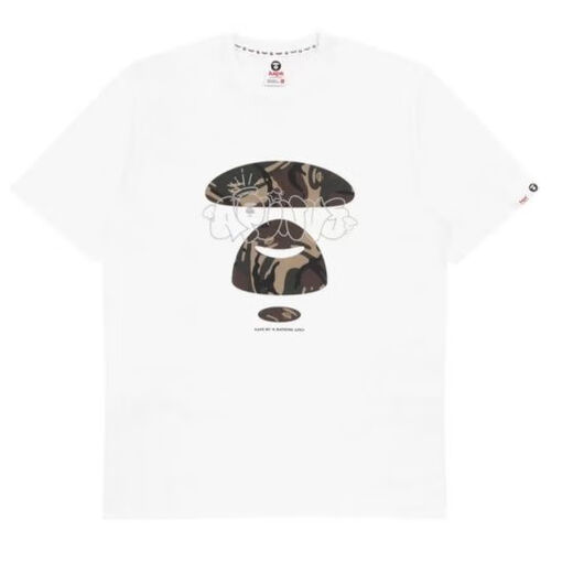 AAPE Trendy Brand Ape Pure Cotton New Affe Kopf Sommer vielseitig lose kurzärmelige Tarn-Cartoon-Buchstaben gedrucktes T-Shirt 723# White L.
