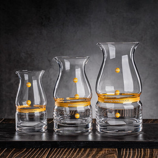 MARTIGUES household crystal glass with scale white wine jug red wine foreign wine pourer white wine male cup gold belt wine dispenser 300ml