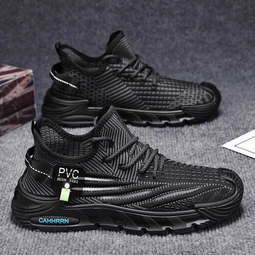 Chaussures décontractées pour le nouveau style de moule volant des chaussures de course respirantes en maille volante coco coco de voyage doux voyage chaussures décontractées chaussures de sport chaussures noire 42