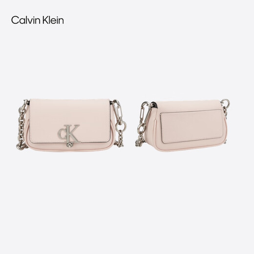 Calvin Klein Fashion Umhängetasche Geschenkkette Beutel Metall Buchstaben Pin-Koch-Flip CK Damensack Crossbody Sattle Bag DH3240 PS2-Shell Pulver Os