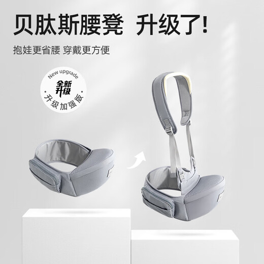 贝肽斯腰凳婴儿背带前抱式0-36个月前后两用新生儿宝宝多功能背娃神器 莫斯蓝【经典款】