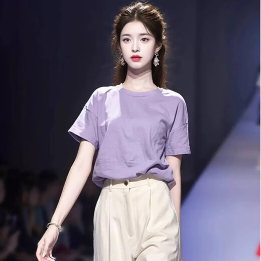 欧迪惠（Oudihui）2025年新款休闲裤女夏季松弛感穿搭冷淡系法式时尚衣服套装女裤子 上衣+裤子 L