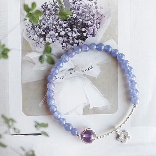 Chi Xing original design Ziyuan natural Tanzania tanzanite amethyst bracelet crystal bracelet niche crystal simple style 13cm5mm