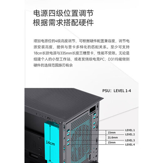 JONSBO D31 computer case Pinecone D41 main case MATX glass side transparent desktop 360 water-cooled secondary screen small case MESH compact ATX with screen type-c D31 MESH version mesh black MATX motherboard