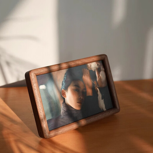 One-in-one black walnut solid wood photo frame washing photos made into 678-inch mortise and tenon children's high-end sense DIY custom-made a4 wall hanging black walnut copper rod supporting marble back plate without washing photos 6-inch inner diameter 10.2*15.2cm horizontal and vertical universal